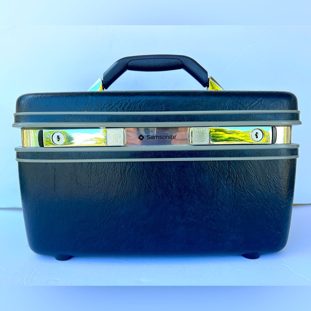 Vintage Samsonite Profile II Travel Makeup Case Navy